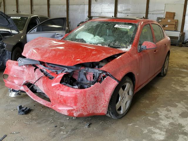 1G1AT58H197212745 - 2009 CHEVROLET COBALT LT RED photo 2