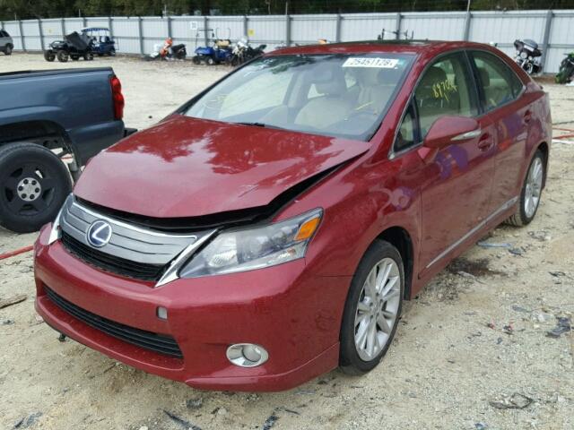 JTHBB1BA8A2002940 - 2010 LEXUS HS 250H BURGUNDY photo 2