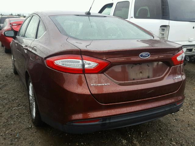 3FA6P0UU6FR206800 - 2015 FORD FUSION S H BURGUNDY photo 3