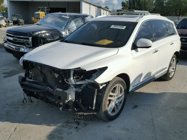 5N1AL0MN9DC336182 - 2013 INFINITI JX35 BASE WHITE photo 2