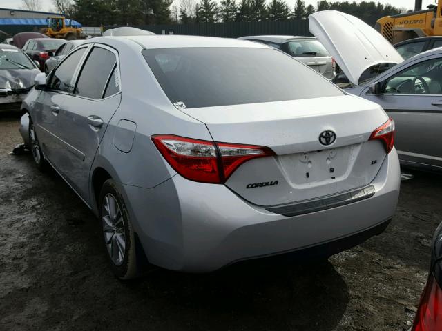 2T1BURHE8FC410156 - 2015 TOYOTA COROLLA L SILVER photo 3