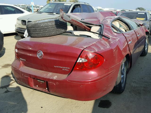 2G4WD582261193892 - 2006 BUICK LACROSSE C MAROON photo 4