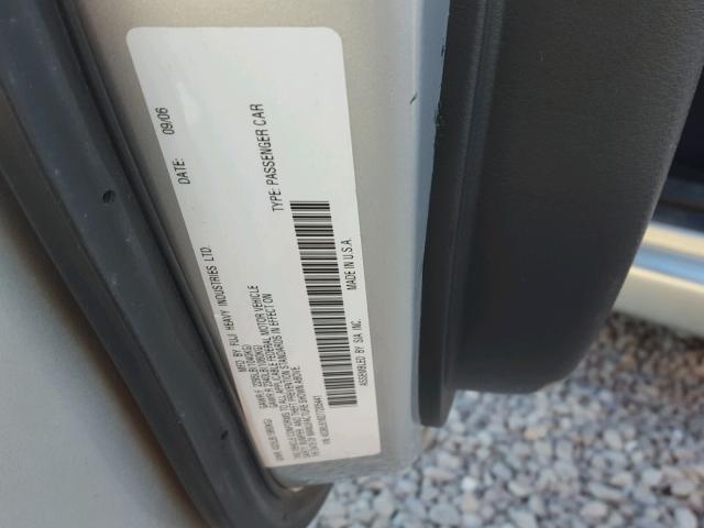 4S3BL616277205441 - 2007 SUBARU LEGACY 2.5 SILVER photo 10