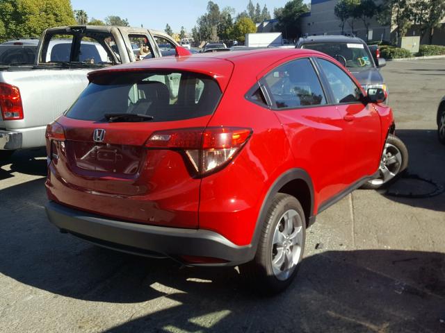 3CZRU5H33HG704850 - 2017 HONDA HR-V LX RED photo 4