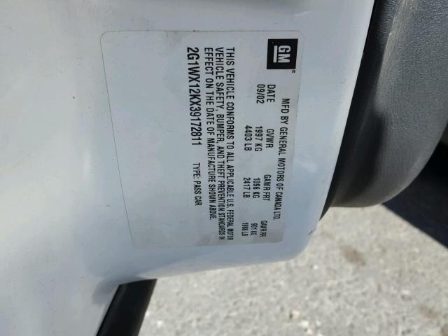 2G1WW12E759220345 - 2005 CHEVROLET MONTE CARL 白色 照片 10