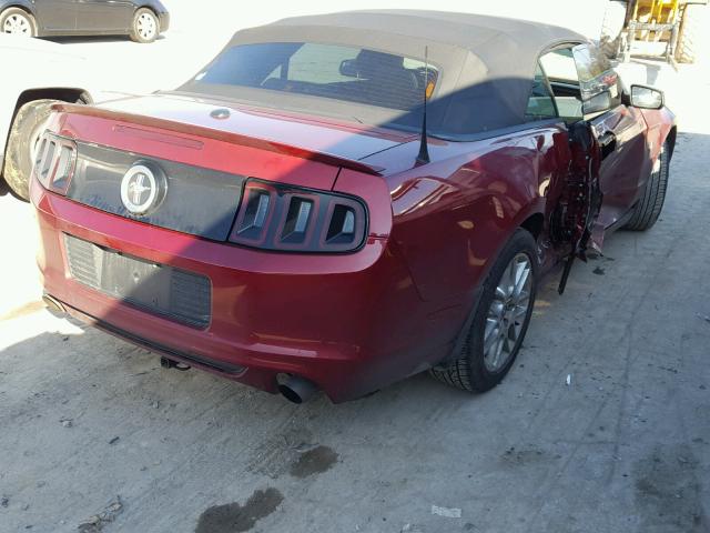 1ZVBP8EM9E5253016 - 2014 FORD MUSTANG MAROON photo 4