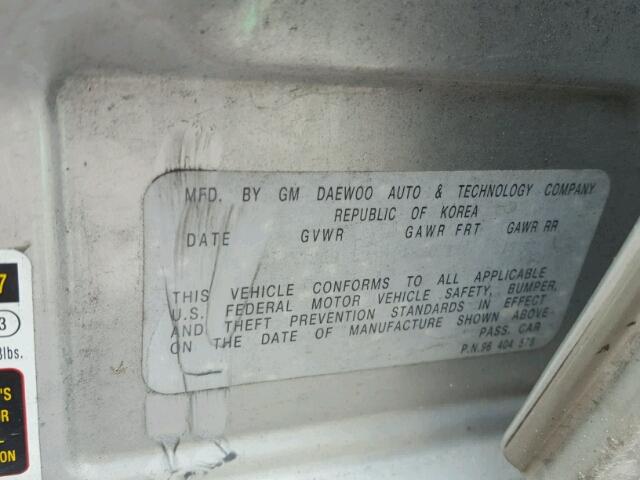 KL1TD52625B358901 - 2005 CHEVROLET AVEO BASE فضي صورة 10