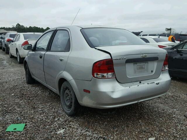 KL1TD52625B358901 - 2005 CHEVROLET AVEO BASE SILVER photo 3