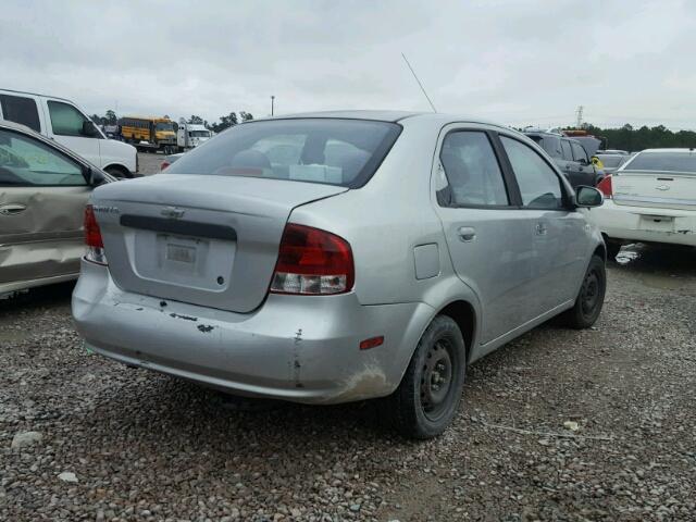 KL1TD52625B358901 - 2005 CHEVROLET AVEO BASE SILVER photo 4