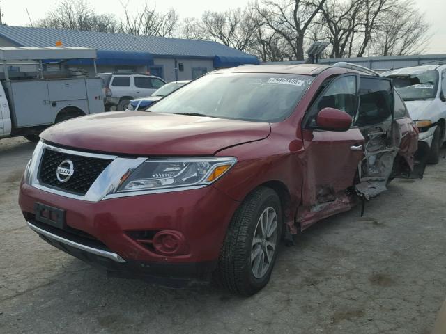 5N1AR2MM9DC685456 - 2013 NISSAN PATHFINDER RED photo 2