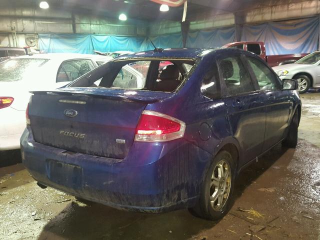 1FAHP35N18W260958 - 2008 FORD FOCUS SE BLUE photo 4