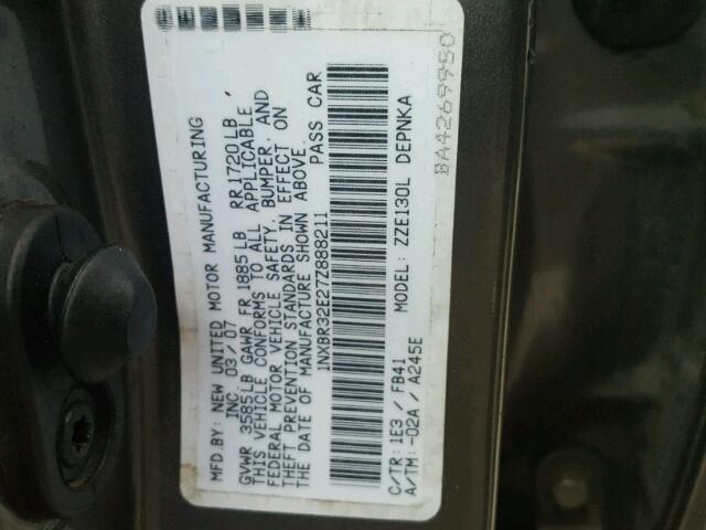 1NXBR32E27Z888211 - 2007 TOYOTA COROLLA CE GRAY photo 10