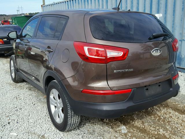 KNDPB3A20C7286731 - 2012 KIA SPORTAGE B BROWN photo 3