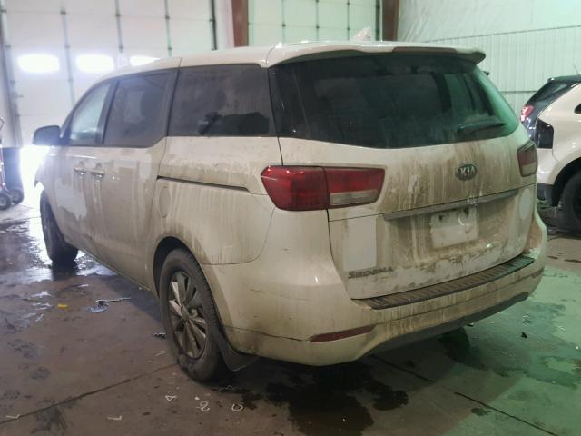 KNDMA5C1XG6112649 - 2016 KIA SEDONA L WHITE photo 3