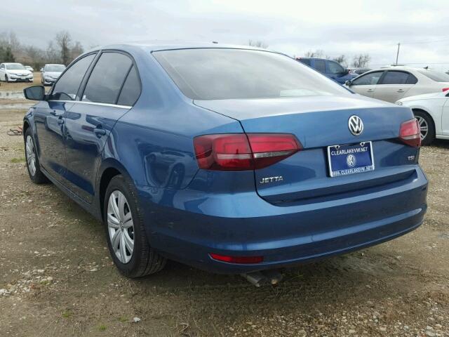 3VW2B7AJ1HM342338 - 2017 VOLKSWAGEN JETTA S 蓝色 照片 3