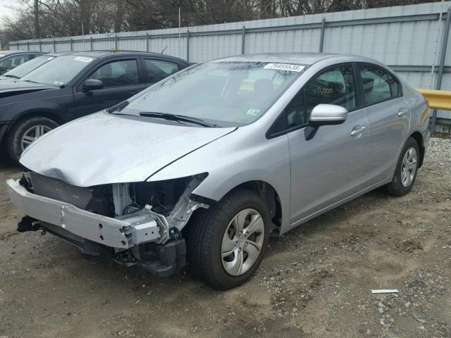 19XFB2F56FE241791 - 2015 HONDA CIVIC LX SILVER photo 2