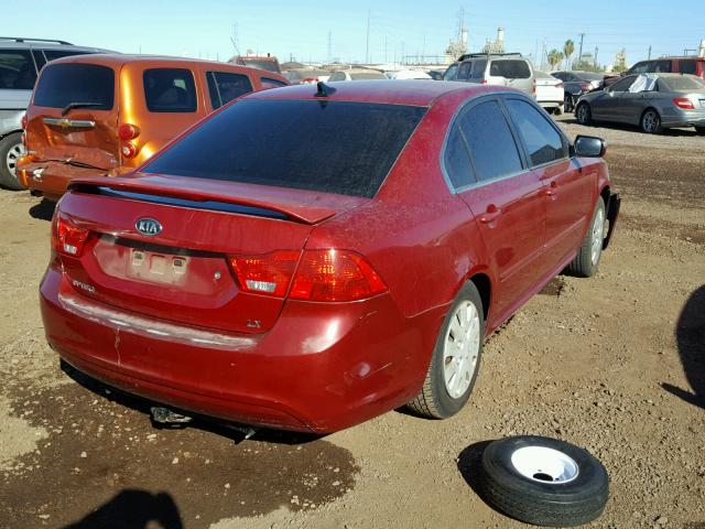 KNAGE228195313764 - 2009 KIA OPTIMA LX MAROON photo 4