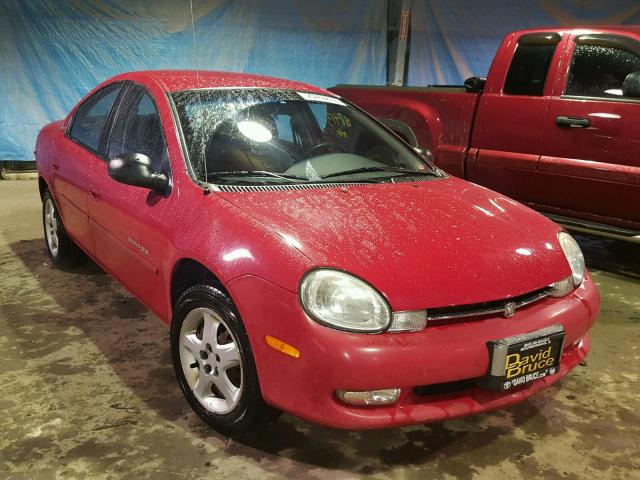 1B3ES46C61D175647 - 2001 DODGE NEON SE RED photo 1