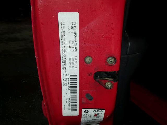 1B3ES46C61D175647 - 2001 DODGE NEON SE RED photo 10