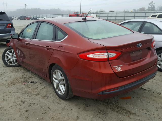 3FA6P0H7XER159905 - 2014 FORD FUSION SE RED photo 3