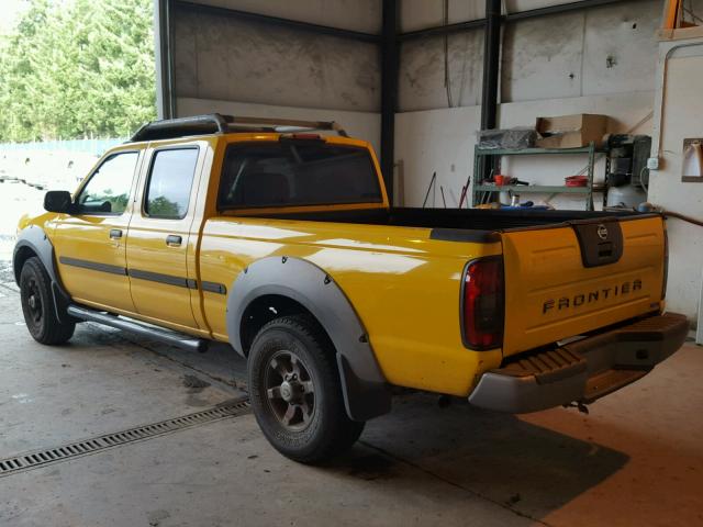 1N6ED29X52C318393 - 2002 NISSAN FRONTIER C YELLOW photo 3