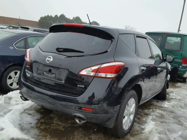 JN8AZ1MW3BW156990 - 2011 NISSAN MURANO S BLACK photo 4