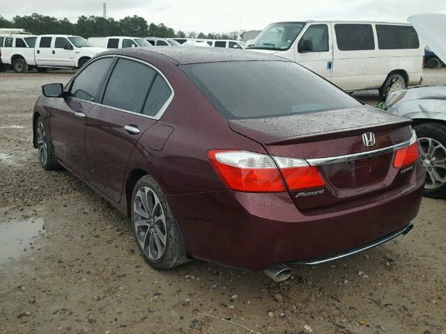 1HGCR2F50FA148168 - 2015 HONDA ACCORD SPO MAROON photo 3