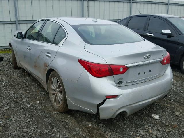 JN1BV7ARXFM409224 - 2015 INFINITI Q50 BASE SILVER photo 3