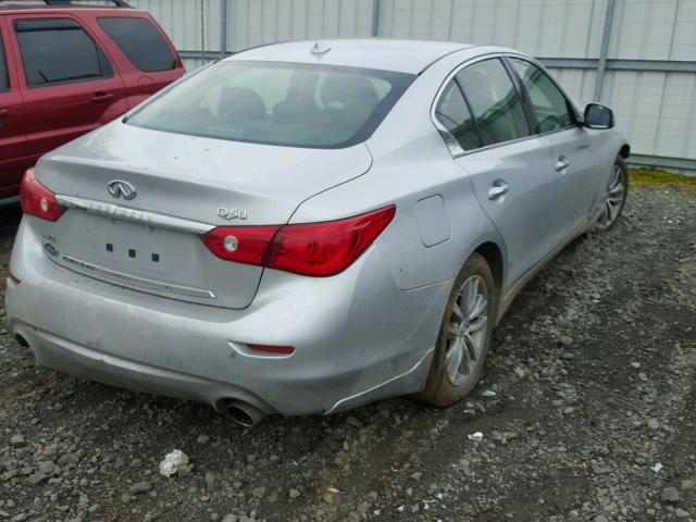 JN1BV7ARXFM409224 - 2015 INFINITI Q50 BASE SILVER photo 4