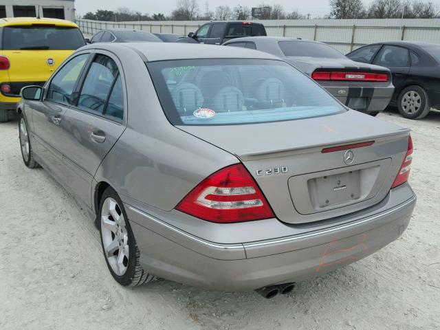 WDBRF52H77E026791 - 2007 MERCEDES-BENZ C 230 CHARCOAL photo 3