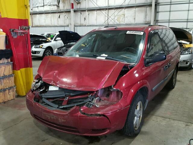 1D4GP24R97B187240 - 2007 DODGE GRAND CARA RED photo 2