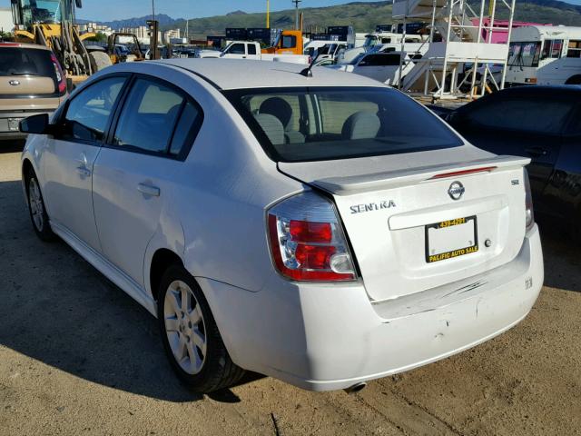 3N1AB6AP4CL616789 - 2012 NISSAN SENTRA 2.0 WHITE photo 3