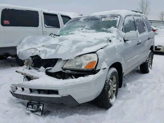 2HKYF18694H564755 - 2004 HONDA PILOT EXL SILVER photo 2