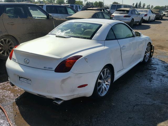 JTHFN48Y440052958 - 2004 LEXUS SC 430 WHITE photo 4