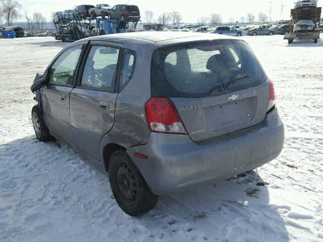 KL1TD666X6B544333 - 2006 CHEVROLET AVEO BASE Grafit foto 3