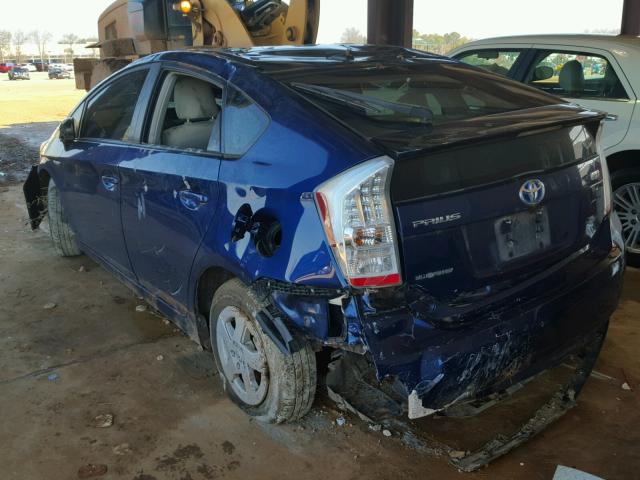 JTDKN3DU0B1425871 - 2011 TOYOTA PRIUS BLUE photo 3