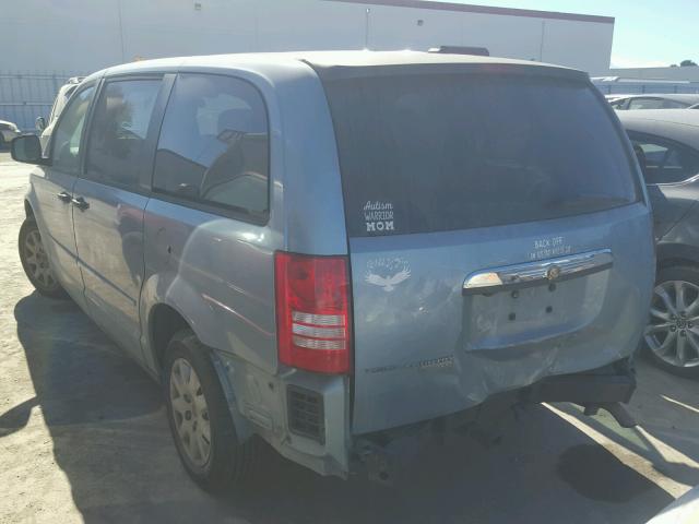 2A8HR44H08R675860 - 2008 CHRYSLER TOWN & COU BLUE photo 3