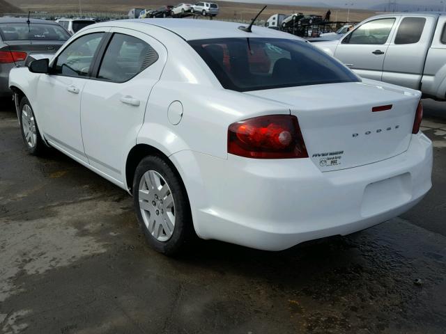 1C3CDZAB3DN690636 - 2013 DODGE AVENGER SE WHITE photo 3