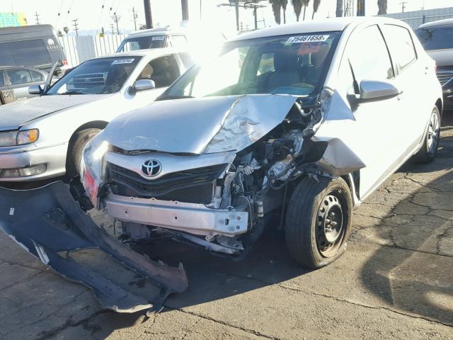 JTDKTUD36DD545131 - 2013 TOYOTA YARIS SILVER photo 2