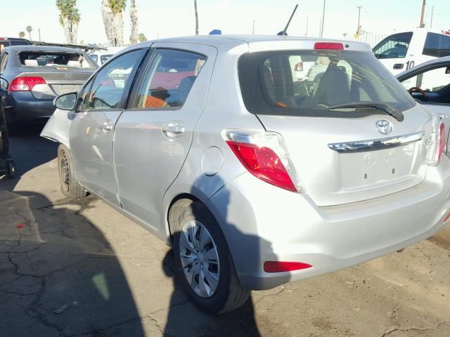 JTDKTUD36DD545131 - 2013 TOYOTA YARIS SILVER photo 3