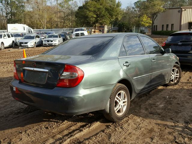 4T1BE32K62U615153 - 2002 TOYOTA CAMRY LE GREEN photo 4