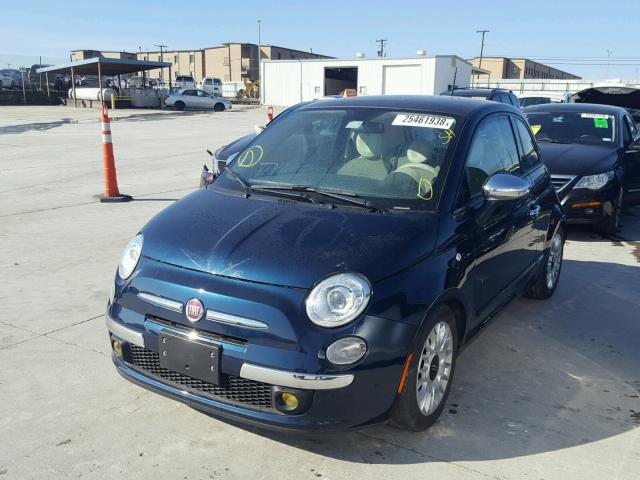 3C3CFFCRXFT663343 - 2015 FIAT 500 LOUNGE BLUE photo 2