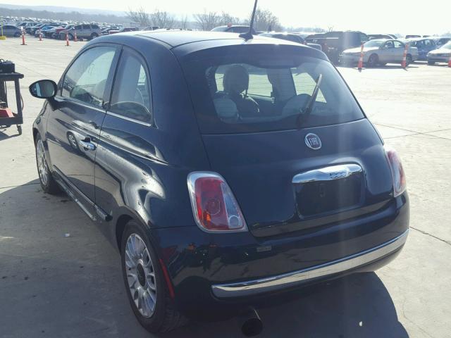 3C3CFFCRXFT663343 - 2015 FIAT 500 LOUNGE BLUE photo 3