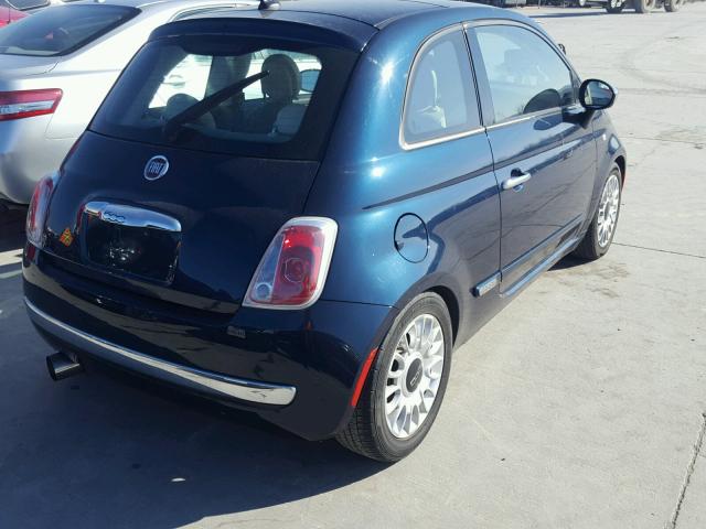 3C3CFFCRXFT663343 - 2015 FIAT 500 LOUNGE BLUE photo 4