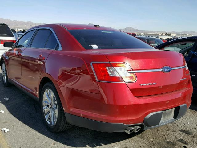 1FAHP2FW9AG128421 - 2010 FORD TAURUS LIM RED photo 3