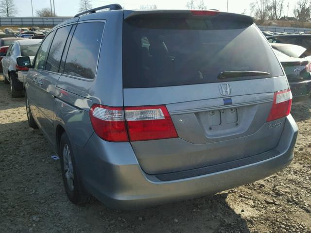 5FNRL38765B091575 - 2005 HONDA ODYSSEY EX BLUE photo 3