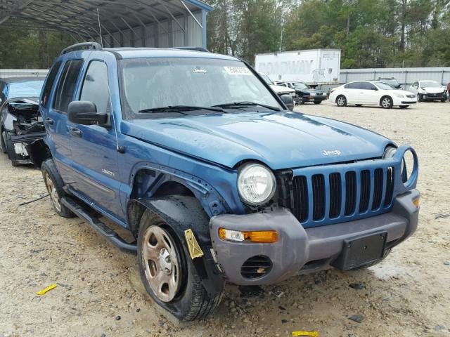 1J4GL48K74W290950 - 2004 JEEP LIBERTY SP BLUE photo 1