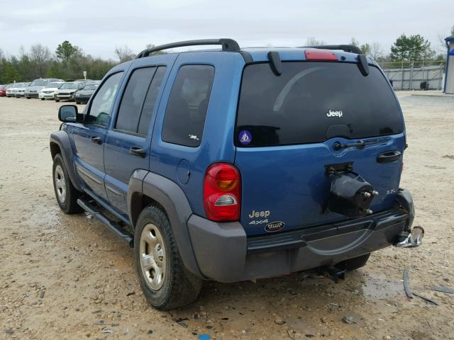 1J4GL48K74W290950 - 2004 JEEP LIBERTY SP BLUE photo 3