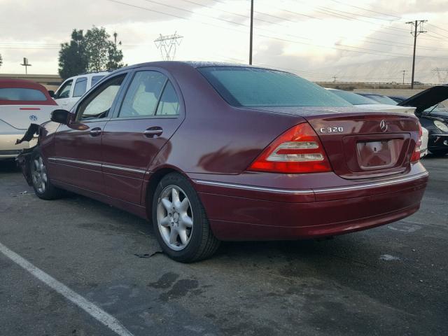 WDBRF64JX2F209448 - 2002 MERCEDES-BENZ C 320 MAROON photo 3