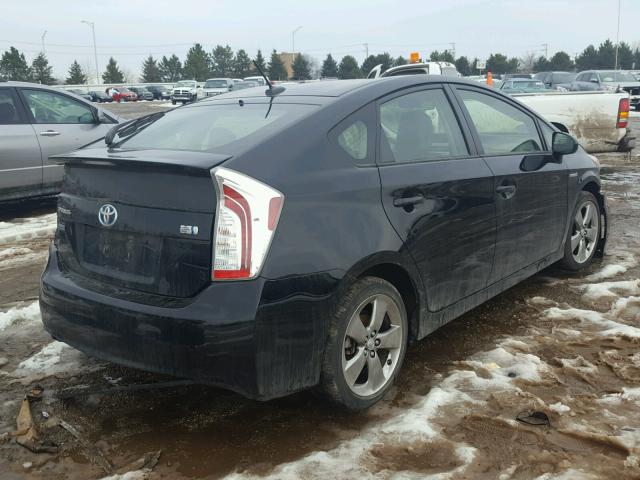 JTDKN3DU4D1647526 - 2013 TOYOTA PRIUS BLACK photo 4